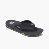 Reef Fanning Flip Flop Sandals for Men in Black-Silver