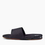 Reef Fanning Slides for Men in Black and Silver