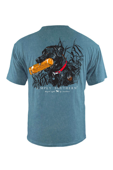 Simply Southern Men's Shirts XXL Black Lab T-Shirt for Men in Teal
