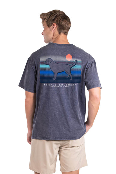 Men Simply Southern Shirts Dog Sun T-Shirt for Men in Grey