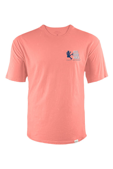 Simply Southern Men's Shirts Fish Dog T-Shirt for Men in Pink