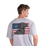 Simply Southern Mens Shirts Flag Dog T-Shirt for Men in Grey