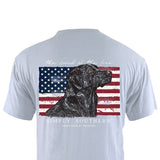 Simply Southern Mens Shirts Flag Dog T-Shirt for Men in Grey