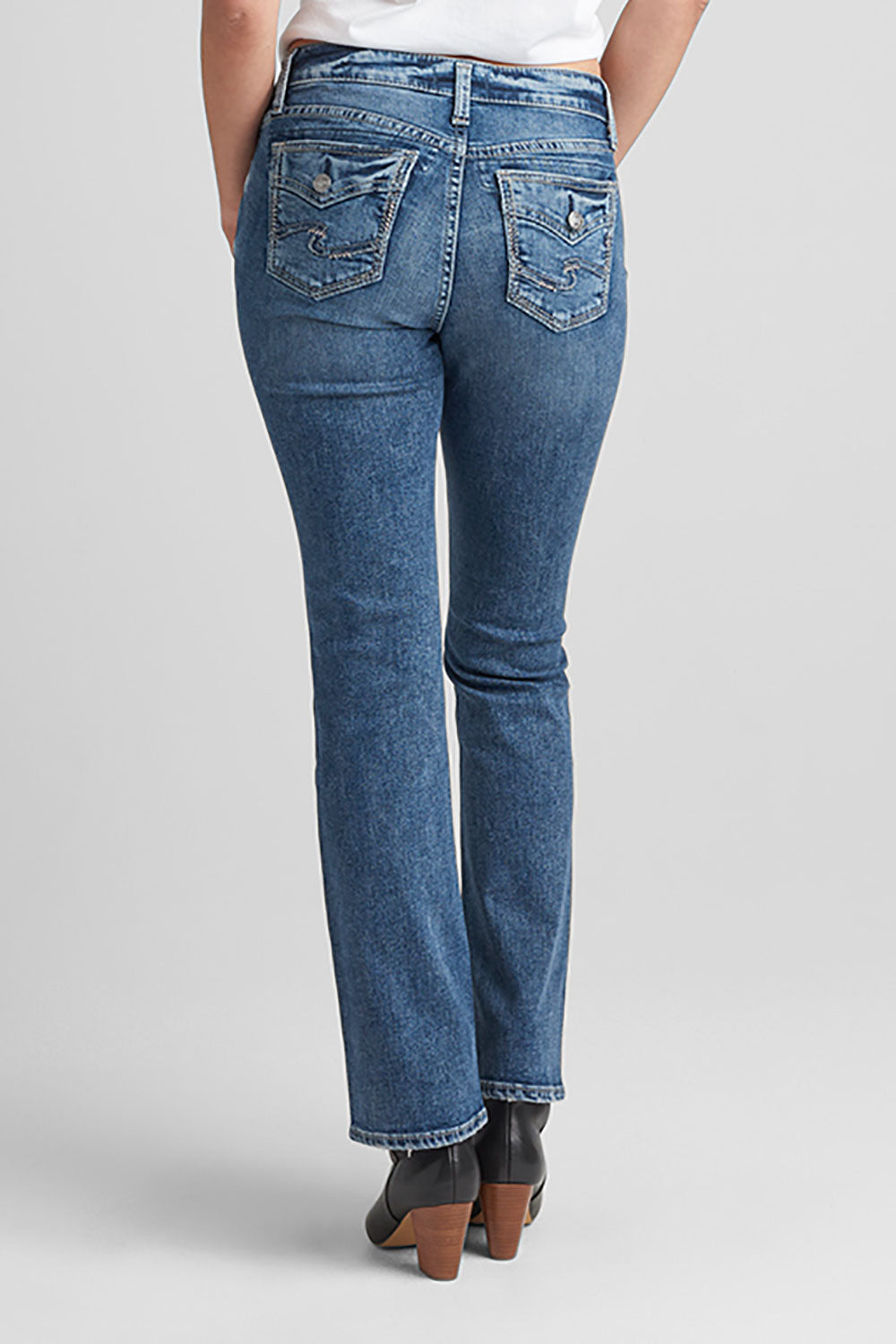 Silver Jeans 31” Elyse Mid Rise Slim Bootcut Jeans – Glik's