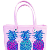 Simply Southern Pineapple Printed Large Waterproof Tote Bag in Pink