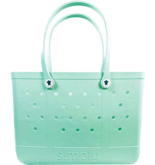 Simply Southern Large Waterproof Tote Bag in Aqua Green