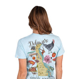 Simply Southern T-Shirts Delaware Short Sleeve T-Shirt for Women in Ice Blue