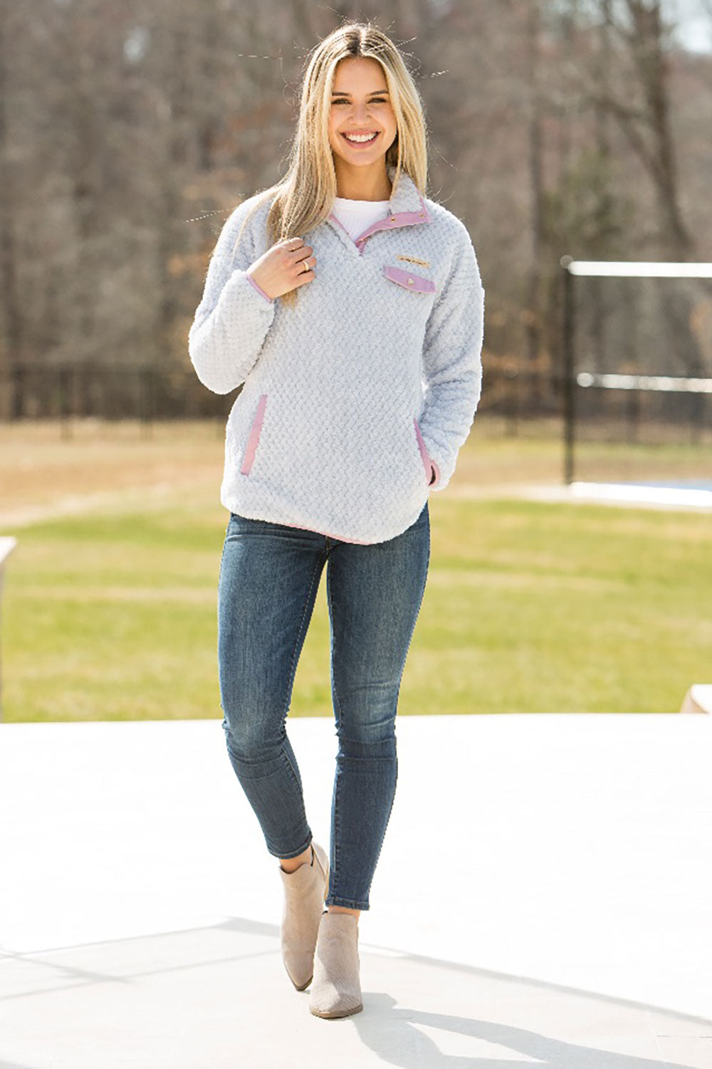 Simply Southern Simply Soft Pullover for Women in Blue