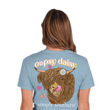 Womens Simply Southern Oopsy Daisy Cow T-Shirt for Women in Blue