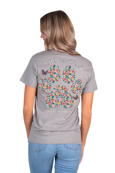 Womens Simply Southern Girl’s Best Friend T-Shirt for Women in Grey