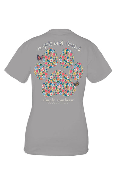 Womens Simply Southern Girl’s Best Friend T-Shirt for Women in Grey