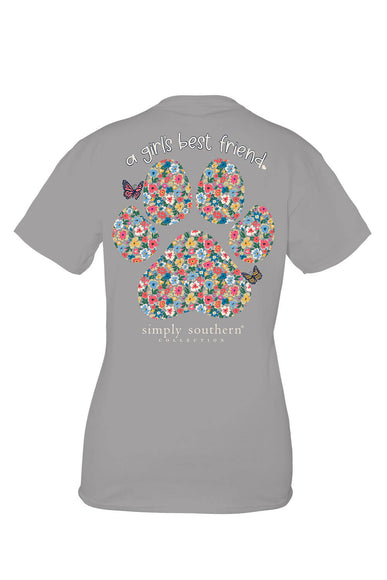 Plus Size Simply Southern Plus Size Girl’s Best Friend T-Shirt for Women in Grey