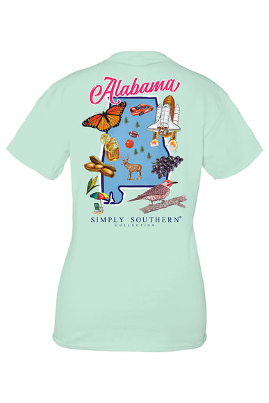 Simply Southern Womens tshirts Alabama T-Shirt for Women in Breeze  Blue