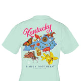 Youth Simply Southern Kentucky T-Shirt for Girls in Breeze Blue