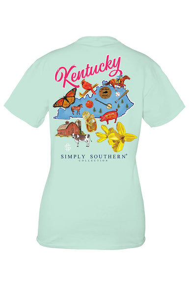 Youth Simply Southern Kentucky T-Shirt for Girls in Breeze Blue