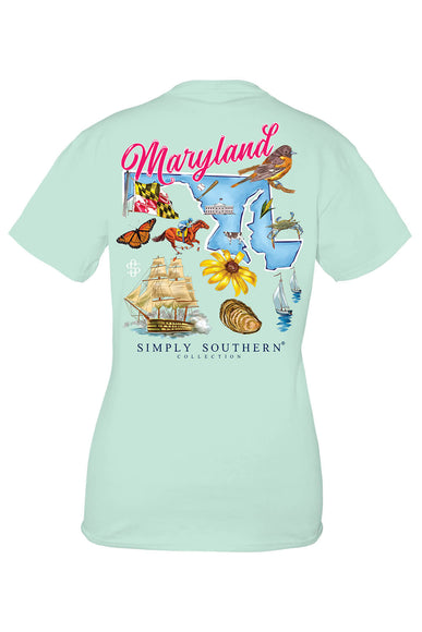 Simply Southern Shirts Maryland T-Shirt for Women in Breeze Blue
