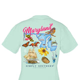 Plus Size Simply Southern Maryland T-Shirt for Women in Breeze Blue