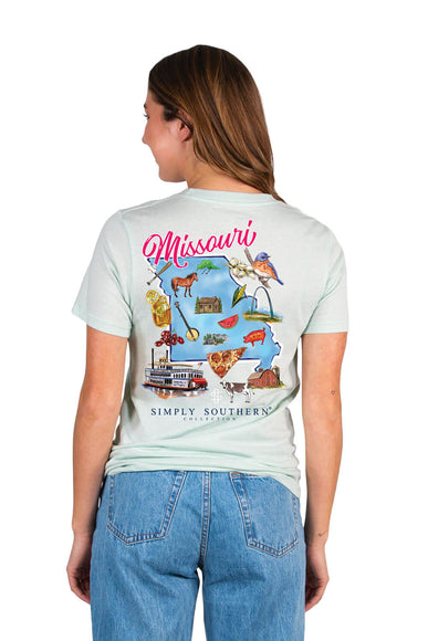 Women's Simply Southern Missouri T-Shirt for Women in Breeze Blue