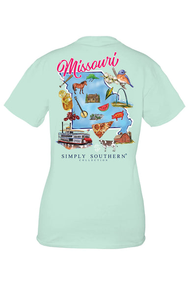 Women's Simply Southern Missouri T-Shirt for Women in Breeze Blue