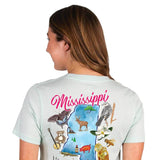 Simply Southern T Shirts Womens Mississippi T-Shirt for Women in Breeze Blue