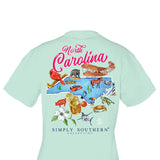 Simply Southern Womens North Carolina T-Shirt for Women in Breeze lue