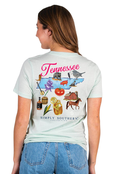 Simply Southern Womens Tennessee T-Shirt for Women in Breeze Blue