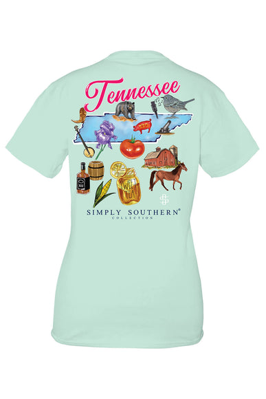 Simply Southern Womens Tennessee T-Shirt for Women in Breeze Blue