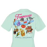 Girls Simply Southern Youth Girls T-Shirt Tennessee T-Shirt for Girls in Breeze Blue
