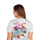 Simply Southern Women's West Virginia T-Shirt for Women in Breeze Blue