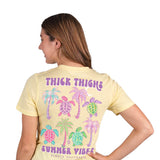 Womens Simply Southern Tees Thick Thighs T-Shirt for Women in Yellow