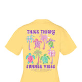 Womens Simply Southern Tees Thick Thighs T-Shirt for Women in Yellow