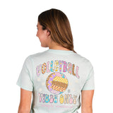 Womens Simply Southern T-Shirts Volleyball Vibes T-Shirt for Women in Breeze Blue