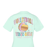 Plus Size Simply Southern Plus Size Volleyball Vibes T-Shirt for Women in Breeze Blue
