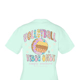 Simply Southern Youth Girls Shirts Volleyball Vibes T-Shirt for Girls in Breeze Blue
