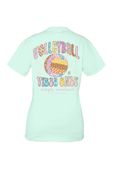 Plus Size Simply Southern Plus Size Volleyball Vibes T-Shirt for Women in Breeze Blue