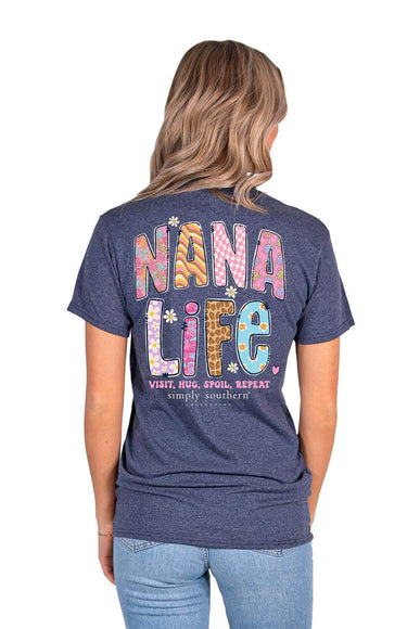 Simply Southern T-Shirts for Women Nana Life T-Shirt for Women in Blue
