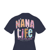 Plus Size Simply Southern Shirts Plus Size Nana Life T-Shirt for Women in Blue