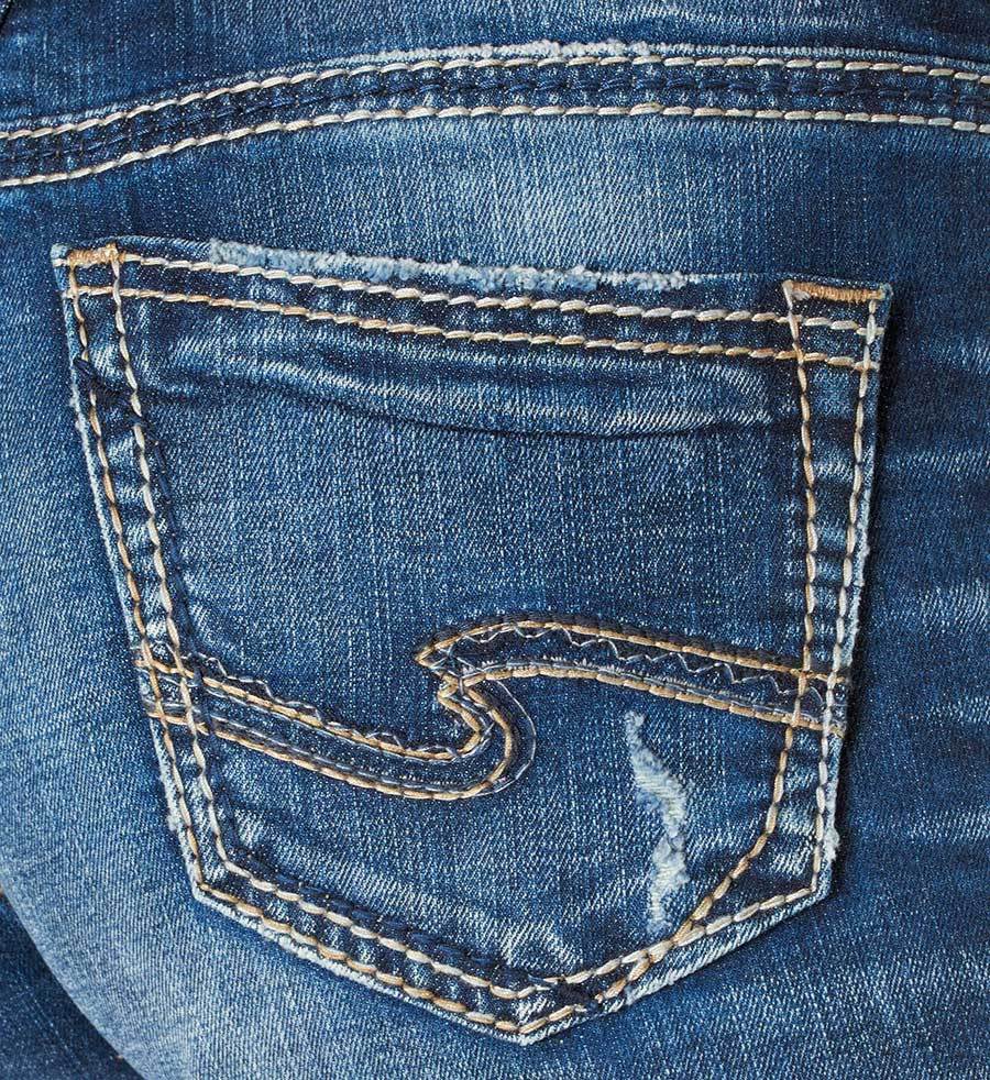 Silver Jeans Destructed Skinny Girlfriend Jeans for Women