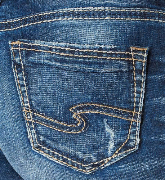 Silver Jeans Destructed Skinny Girlfriend Jeans for Women