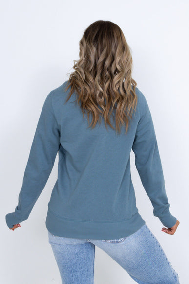 The North Face Heritage Patch Crewneck Sweatshirt for Women in Goblin Blue