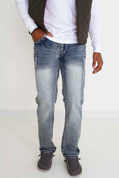 True Luck Miles Straight Distressed Jeans for Men
