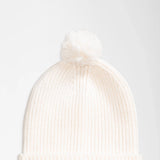 The North Face Logo Box Pom Beanie for Women in White