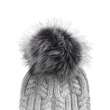 The North Face Oh Mega Fur Pom Beanie for Women in Light Grey