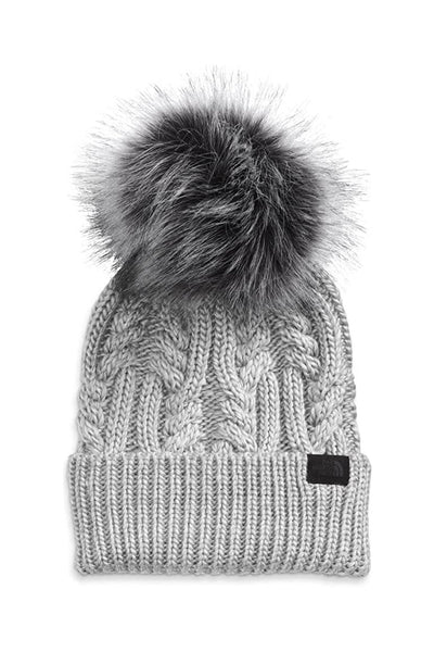 The North Face Oh Mega Fur Pom Beanie for Women in Light Grey | NF0A7R ...