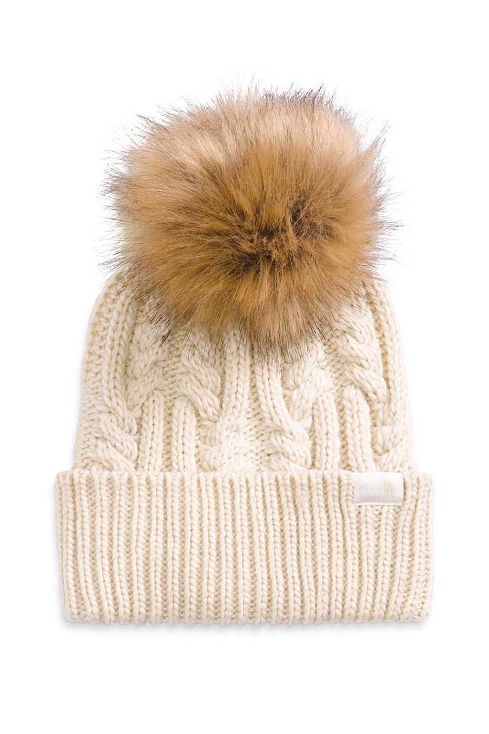 north face cream beanie