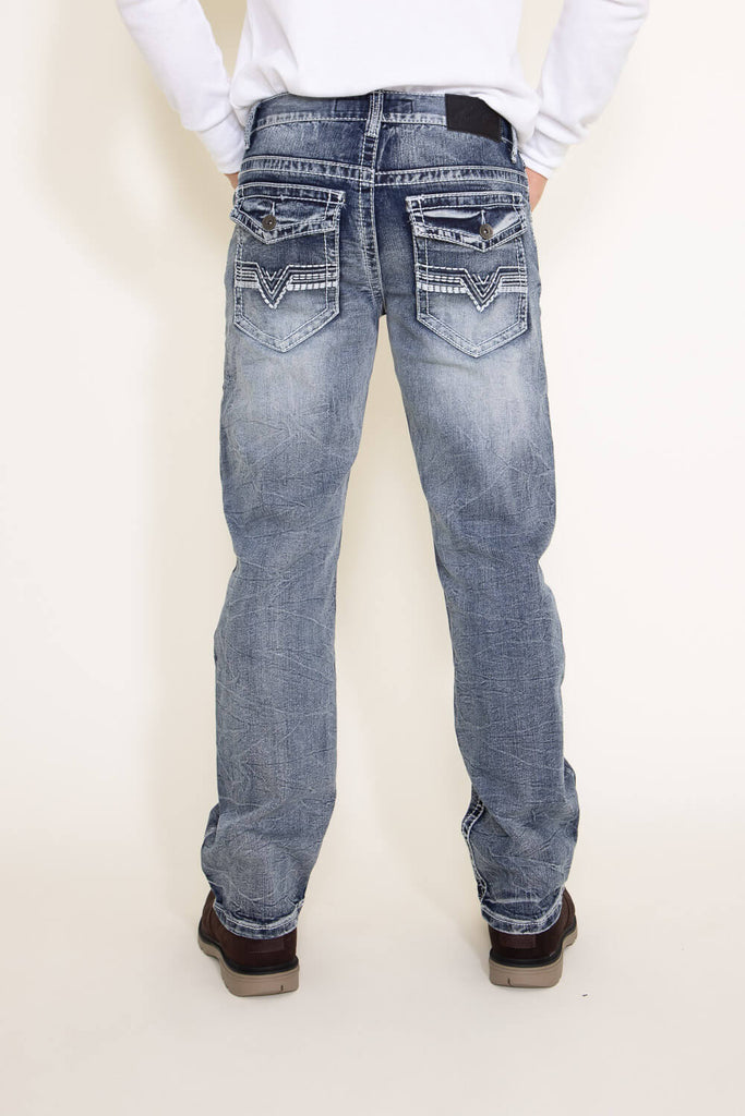 True Luck Arlington Bootcut Stretch Jeans for Men