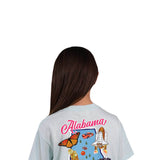 Youth Simply Southern Tee Alabama T-Shirt for Girls in Breeze Blue