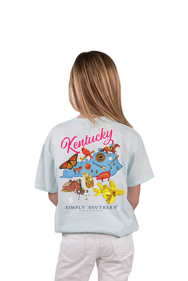 Youth Simply Southern Kentucky T-Shirt for Girls in Breeze Blue