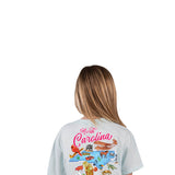Simply Southern Youth Girls North Carolina T-Shirt for Girls in Breeze Blue
