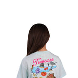 Girls Simply Southern Youth Girls T-Shirt Tennessee T-Shirt for Girls in Breeze Blue